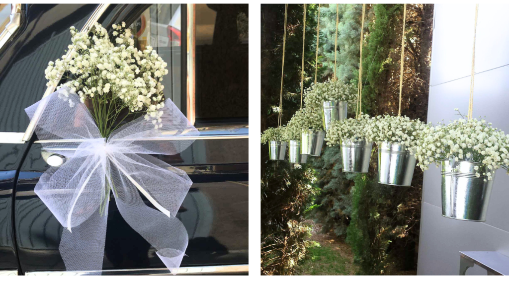 Paniculata decoración para coches de boda y masia ramo-novia-bodas-decoración-boda