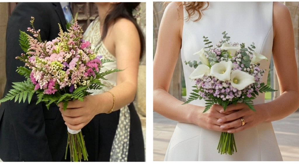 Ramo de novia con calas y flor que se seca ramo-novia-bodas-elegantes-decoración-boda