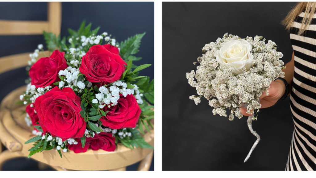 Ramo de novia con rosas y flor que se seca ramo-novia-bodas-elegantes-decoración-boda