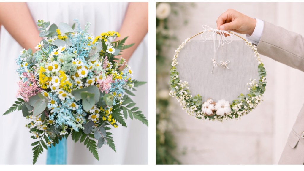 Ramo de novia colorido y porta anillos de boda ramo-novia-bodas-colorido-porta anillos-decoración-boda